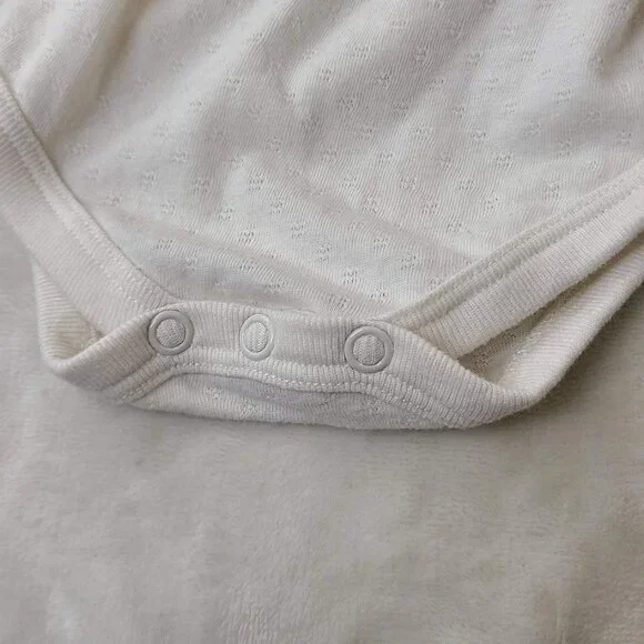 Garanimals Baby Girl White Short Sleeve One Piece Bodysuit Ruffle Collar 12M - Picture 5 of 10